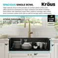 thumbnail image 6 of Kraus Bellucci Workstation 33 in. Drop-In Granite Composite Single Bowl Kitchen Sink in Metallic Black with Accessories with Waste Guard Continuous Feed Garbage Disposal, 6 of 12