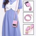 thumbnail image 2 of Case Compatible With Samsung Galaxy Z Flip 4, Pu Leather Protective Cover With Crossboby Necklace Lanyard, 2 of 5