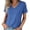 Blue, variant on Women's Cotton Blend V-Neck Short Sleeve Casual Top Relaxed Fit Everyday Tee for Daily Wear and Office Outings