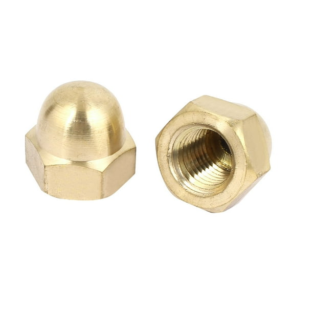 M20 Thread Dia Dome Head Brass Cap Acorn Hex Nuts 2pcs - Walmart.com ...