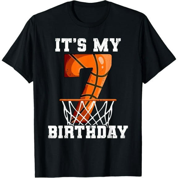 men and women can wear,7th Birthday Basketball T-Shirt