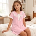 thumbnail image 7 of Girls Dresses Casual Soft Short Sleeve A Line Flowy Round Neck Comfy Lightweight Leisure Everyday Wear, 7 of 7