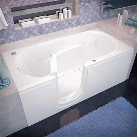 30 x 60 in. Air Jetted Step-in Bathtub - White