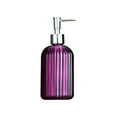 thumbnail image 2 of Steadline Vertical Stripe Glass Soap Dispenser - 400ml Refillable Hand Wash Bottle - Decorative Bathroom Organizer for Liquid Soap and Body Wash - Home Decor Essentials, 2 of 6