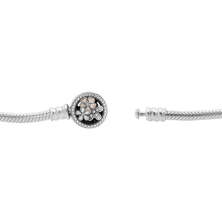 PANDORA - Moments Silver Bracelet with Poetic Blooms Clasp - 17 cm ...