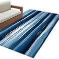 thumbnail image 2 of 2.7x5 Area Rugs, Navy Blue Ombre Non-Skid Rubber Backing Large Rectangle Rugs - Living Room Bedroom Home Office, Modern Oil Painting Waves Abstract Indoor Floor Mat Carpets Washable Rug, 2 of 9