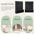 thumbnail image 4 of Multi-Functional Hall Tree with 4 Hidden Hanging Hooks, Brown Wood Grain Bench with Multiple Storage Space, Entryway Cabinet with Open Compartments for Living Room, Hallway, Black, 4 of 7