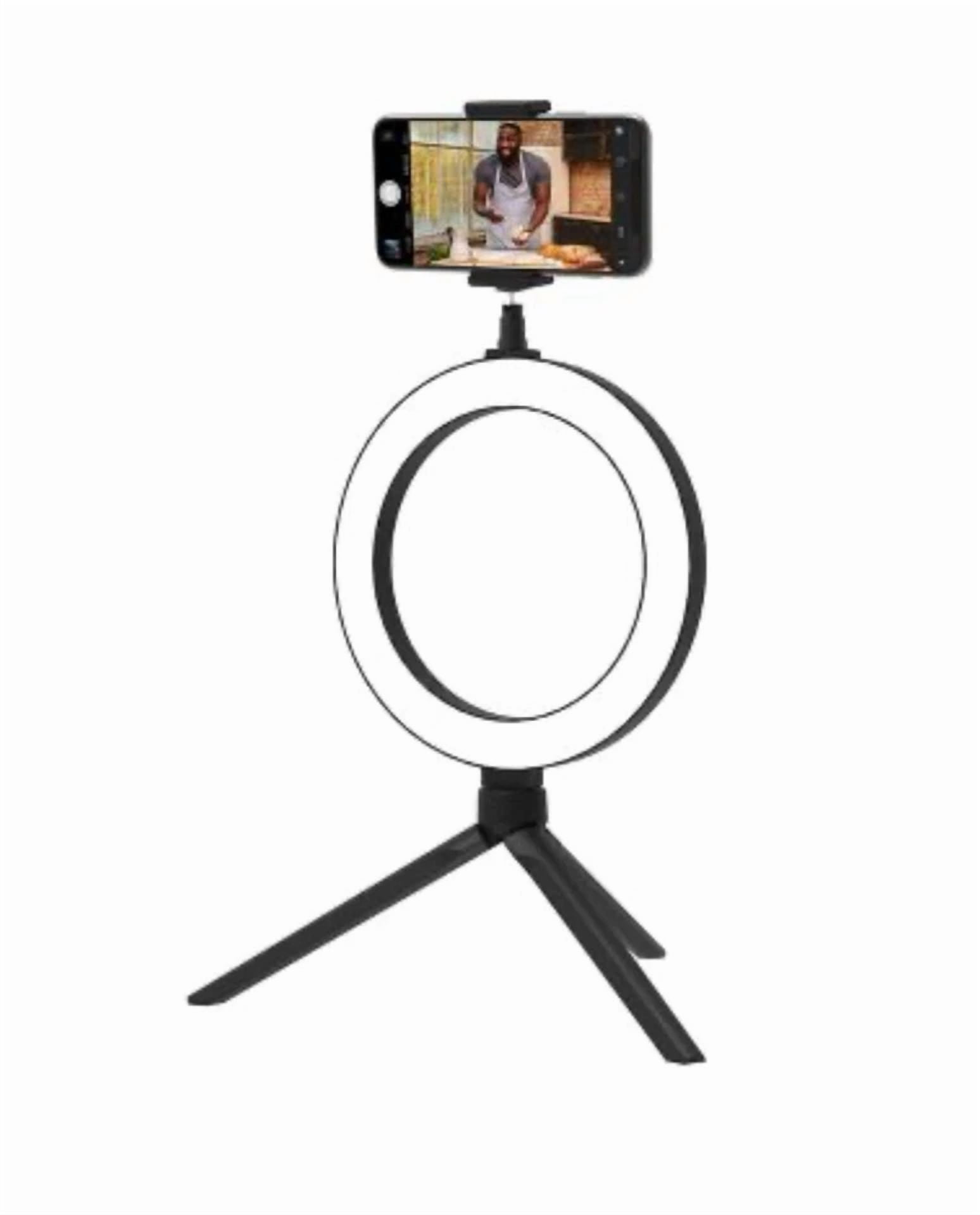 CRESTIN- 8” Portable Led Ring Light With Desktop Stand And Phone Holder, Halolight