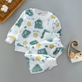 thumbnail image 4 of Cethrio Kids Boys Pajama Sets, 2 Piece Thickened Comfy Fall Winter Sleepwear White Size 48-72 M, 4 of 8