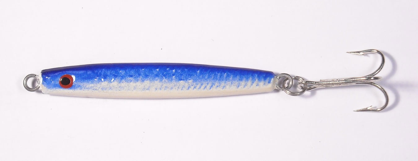 Haw River Tackle Sting Silver 1-1/4oz- Silver Blue/White, Fishing Jigs