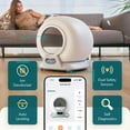 thumbnail image 4 of Petcove Automatic Litter Box Self Cleaning with App Control – Smart Cat Litter Box for Multiple Cats, Auto Safety Sensors, Covered Odor Control - Gray 3 bag rolls bundle, 4 of 10