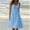 Sky Blue, variant on Rutainlusire Womens Dresses Women's Bohemian Summer Plaid Square Neck Puff Sleeve Ruffle Flowy Beach Midi Dress