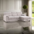 thumbnail image 6 of Benjara Geni Sleeper Sectional Sofa with Right Chaise, Beige, USB C Port, 6 of 6