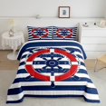 thumbnail image 2 of Erosebridal Nautical Rudder Comforter Sets Queen Size,Abstract Stripes Bedding Queen Comforter Set,Teens Room Decorative,Reversible,Breathable,3-Piece, 2 of 7