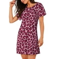 thumbnail image 2 of Daiia Rose Leopard Print Print Women's Nightshirt Soft Nightgowns for Women Short Sleeve dress Short-sleeved Sleepwear, 2 of 6