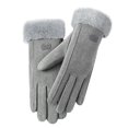 thumbnail image 4 of Bmisegm Winter Gloves Women Winter Ski Inner Lined Outdoor Cycling Knitted Wool Rabbit Lined Thickened Touchscreen Warm Mittens Grey, 4 of 4
