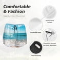 thumbnail image 4 of Balery Sunny Ocean Waves Pantalones cortos deportivos para mujer con forro y dos bolsillos, elásticos, para entrenamiento, gimnasio, yoga-Large, 4 of 7
