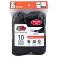 thumbnail image 3 of Fruit of the Loom Lightweight No-Show Sport Socks for Women, Black, Size 4-10 (10-Pack), 3 of 5