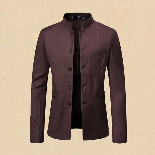 WREESH Manteau de Complet Décontracté pour Homme d'Automne à Boutons Décoratifs