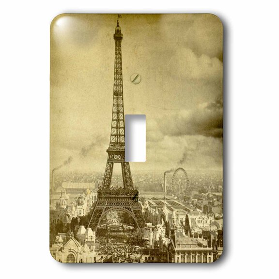 3dRose, Eiffel Tower Paris  France 1889 Sepia tone, single toggle switch