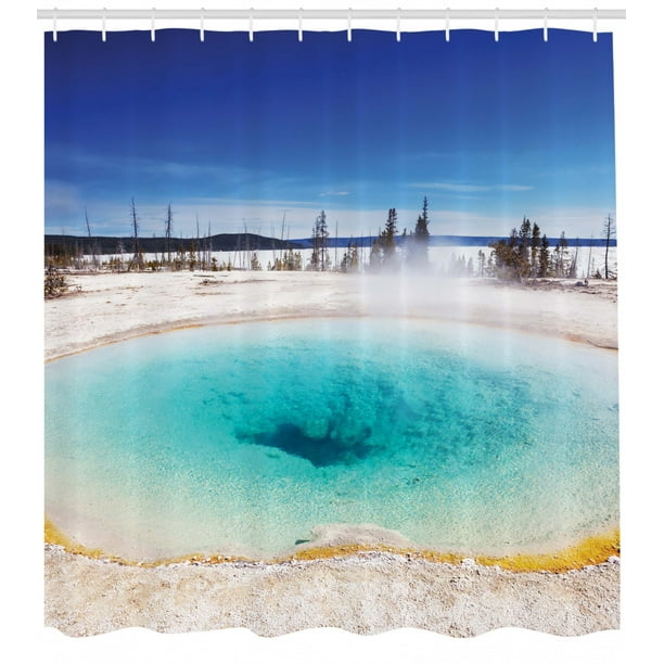 Yellowstone Shower Curtain, Volcanic Hot Spring in Yellowstone Park