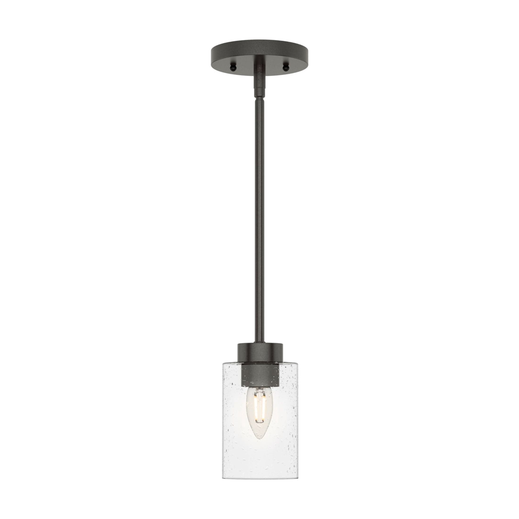 Hunter - Hartland 1-light Noble Bronze, Mini Pendant Light, Dimmable, Casual Style, Cylinder Shaped, for Bedrooms, Dining, Living Rooms - 19013