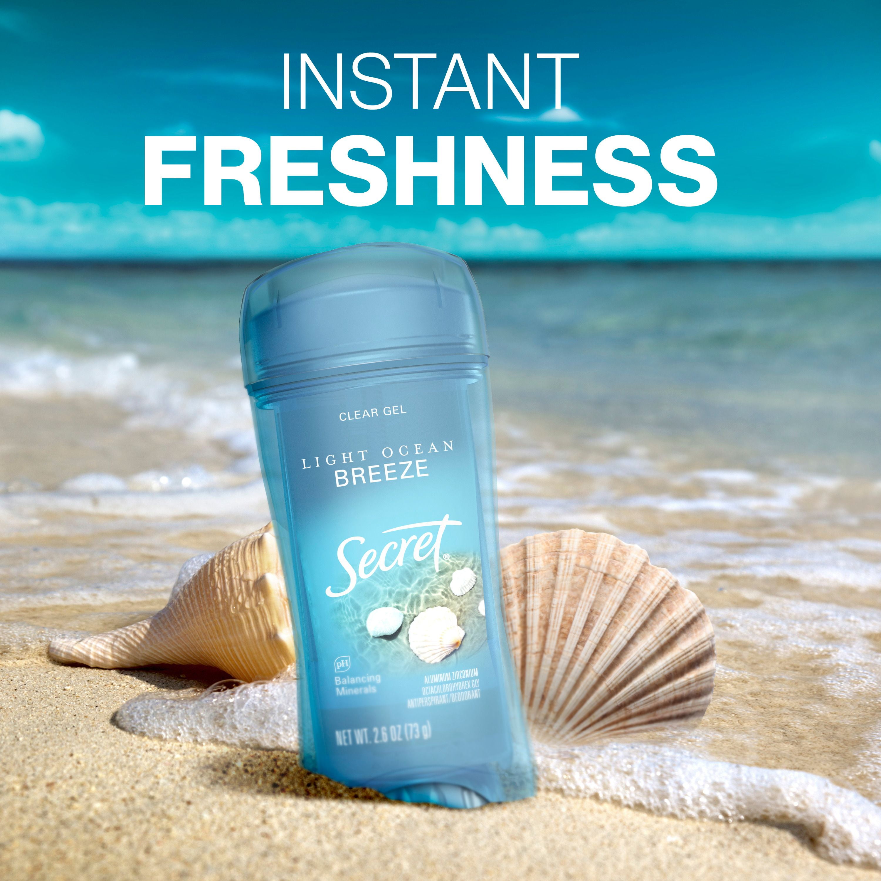 Secret Fresh Clear Gel Antiperspirant and Deodorant for Women, Ocean Breeze Scent, 73G