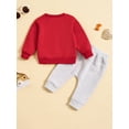 thumbnail image 3 of Suealasg Toddler Boys Valentine's Day Sets Baby Boys Clothes Red Long Sleeve Letter Print Pullover and Drawstring Pants Sets 2pcs Kids Boys Spring Clothing, 3 of 9