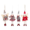 thumbnail image 2 of Fiudx 4 Adornos Navideños, Decoración de Papá Noel y Muñeco de Nieve, Accesorios para Fiestas, Colgantes para Árbol o Puerta, Alegría Navideña para El Hogar, 9 X 6 X 17 Cm, Tela., 2 of 7