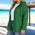 thumbnail image 7 of LVHAOGJOB Womens Causal Shirts Solid Color Cotton Linen Tops Plus Size Hooded Pull On Long Sleeve Button Down T Shirt for Women, 7 of 7
