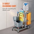 thumbnail image 2 of VEVOR Commercial Janitorial Trolley Cleaning Cart with PVC Bag for Housekeeping Office, 2 of 9