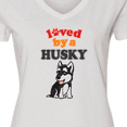 thumbnail image 4 of Inktastic Siberian Husky Dog Puppy Women's V-Neck T-Shirt, 4 of 5