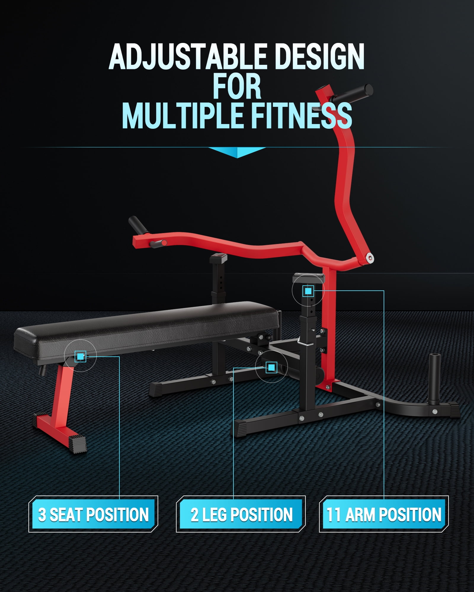 1050 LB Chest Press Machine for Home Gym - Adjustable Flat/Incline Bench with Independent Converging Arms, Multi-Functional Upper Body Workout Station