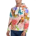 thumbnail image 2 of Bingfone Flowers And Birds Watercolor Men'S Drawstring Hoodie Long Sleeve Pocket Sweatshirts-4x-Large, 2 of 9