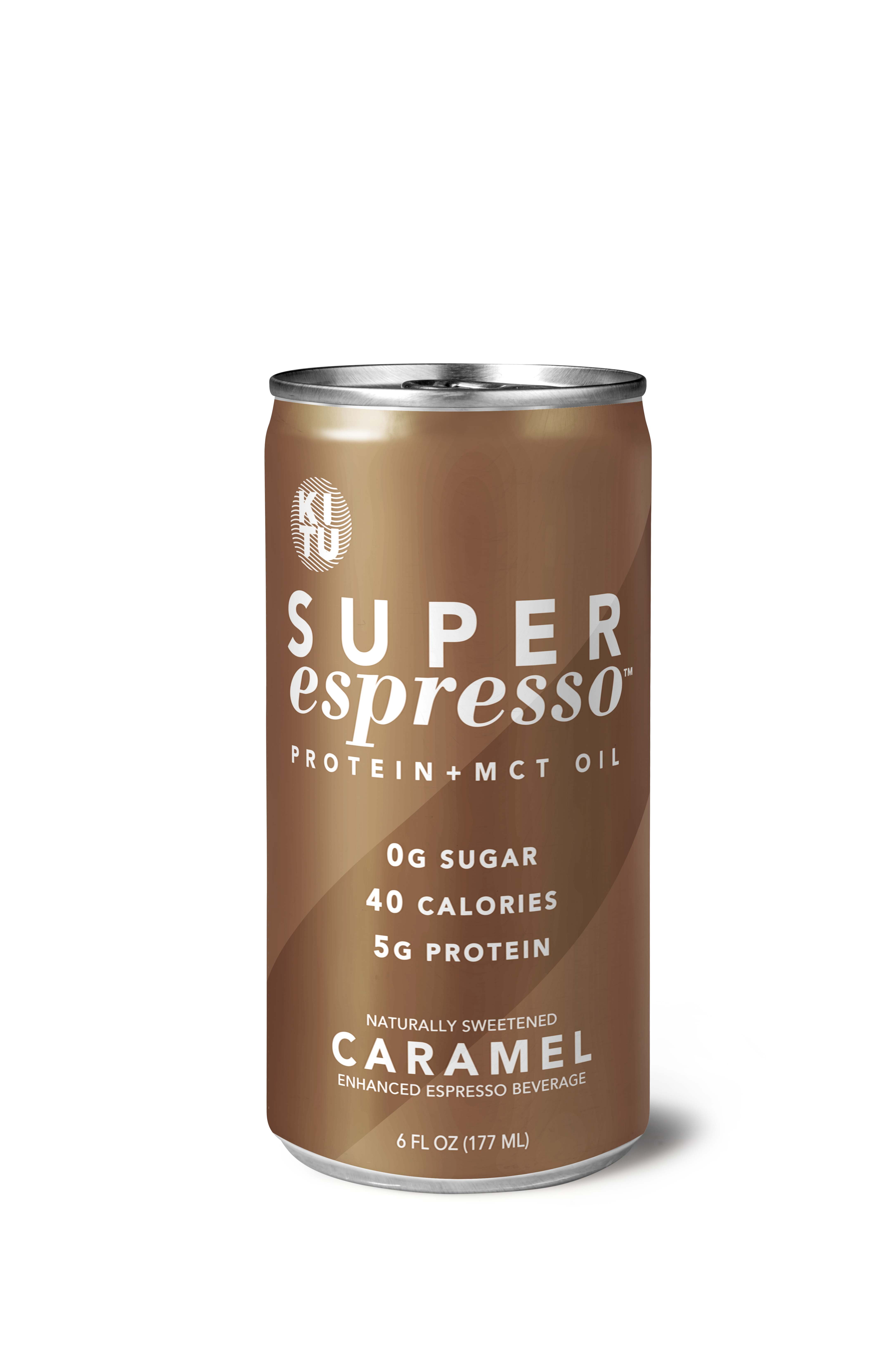 KITU Caramel Super Espresso, Sugar Free, Strong Coffee, 5g Protein, 40