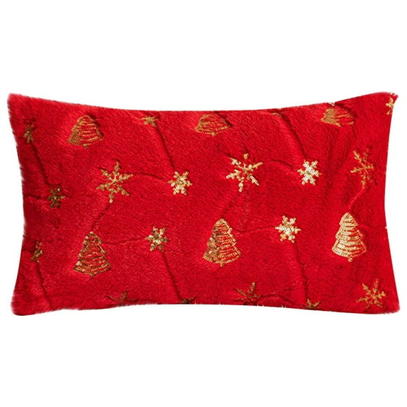 Throw Pillows for Couch Hwkond Christmas Tree Embroidered Throw Pillow Cover Snowflake Plush Throw Pillow Christmas Decorative Gift Cushion Cover Without Core,Up to 25% Off