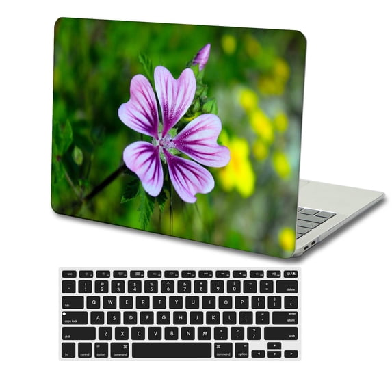 KSK KAISHEK Hard Protective Shell Case Cover Compatible 2017 - 2010 Released MacBook Air 13 inchs with No Touch No USB-C Model: A1466 A1369 Flower 0733 + Black Keyboard Cover