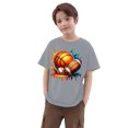 thumbnail image 1 of XASZHN Short Sleeved T Shirt for Boys with Cartoon Patterns of Small Medium and Large Kids' Round Neck Designs Suitable for Basketball Baseball and Football. Shirts Light Gray 18-24 Months, 1 of 5