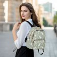 thumbnail image 6 of FORMRS Mini Backpack Purse for Women Quilted Travel Daypack Casual Shoulder Bag, Green Floral Cat Pattern, 6 of 7