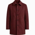 thumbnail image 5 of FRSASU Men's Mid‑Length Overcoat Single‑Breasted Notched Lapel Collar Warm Casual Business Winter Outerwear Coat Wine, 5 of 6