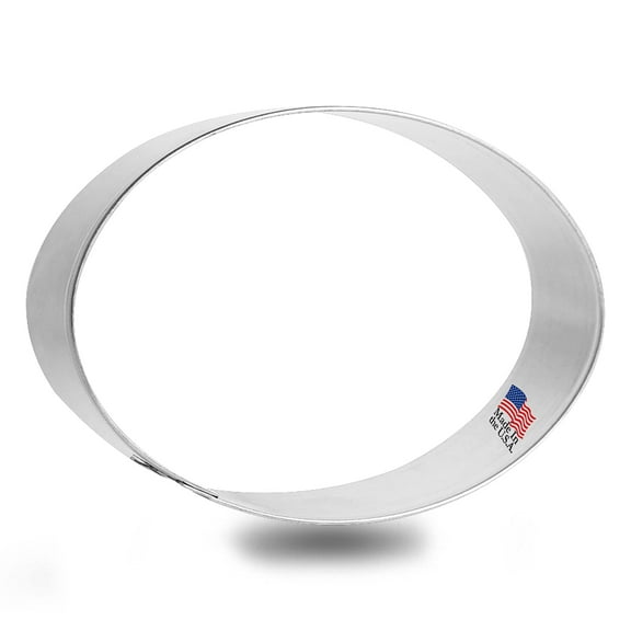 Oval Cookie Cutter 4 in by 2.75 in B0708 - Foose Cookie Cutters - USA Tin Plate Steel