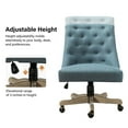 thumbnail image 5 of Armless Office Chair Adjustable Upholstered Swivel Task Vanity Chair Tall Tuft, Blue, 5 of 12
