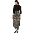 thumbnail image 3 of eloria Paisley Printed Kurti With Three-Quarter Sleeves In Round Neck Design, 3 of 5