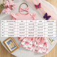 thumbnail image 4 of mgoYE Baby Girls Fall Outfit Ruffle Romper Bow Print Suspender Tutu Skirt Headband 3PCS Infant Toddler Dresses, 4 of 5
