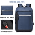 thumbnail image 3 of Mochila para computadora portátil, mochilas de viaje para computadoras portátiles con puerto de carga USB, mochilas universitarias, bolso para computadora, azul, 3 of 6
