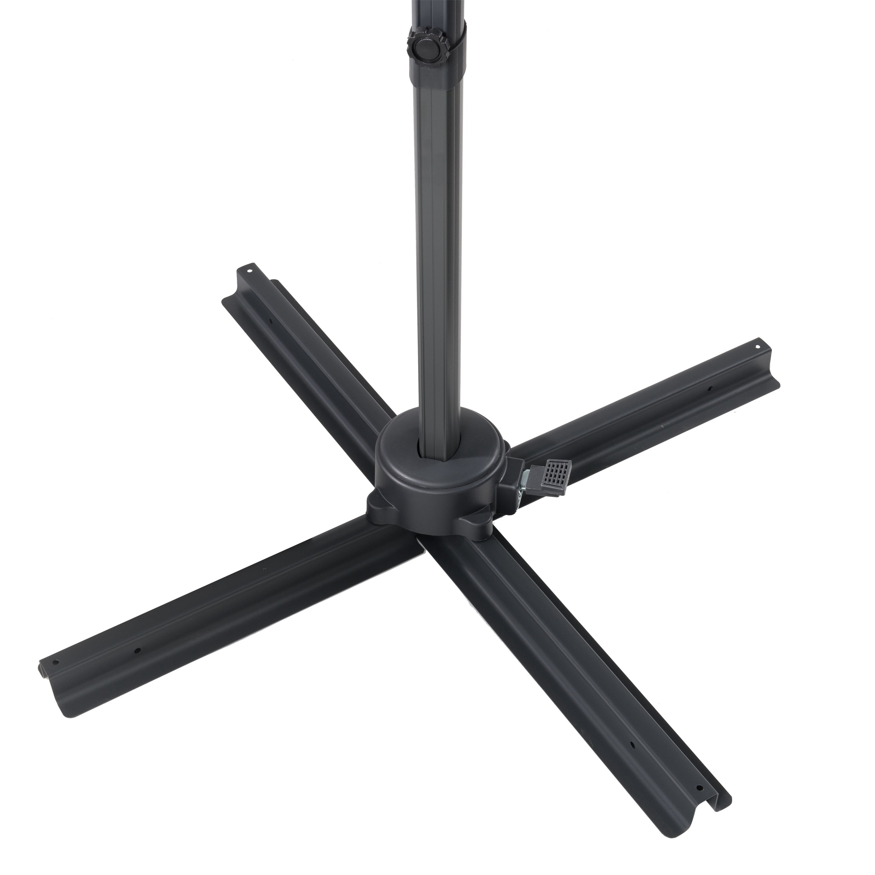 CorLiving 9.5ft Offset Tilting and Rotating Outdoor Umbrella with Aluminum and Steel Frame and Durable Canopy, Wine Red