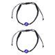thumbnail image 1 of 2 Unids Pulsera de ojo malvado Ajustable Braided Rope Pulsera Regalo para hombres Mujeres Chicas, 1 of 1