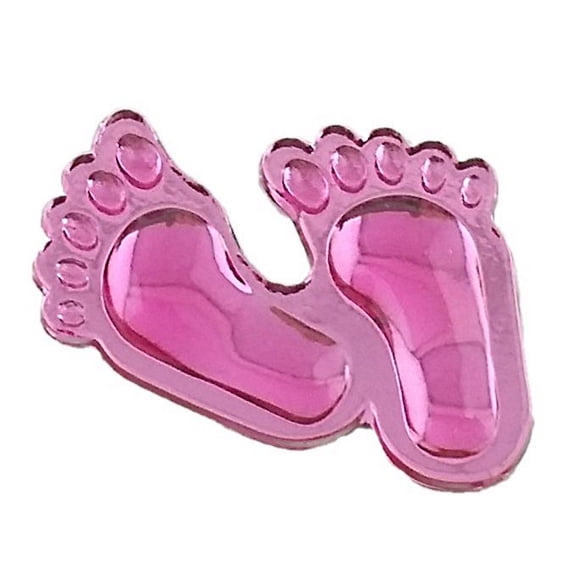 144 baby feet capias embellishment Footprint Acrylic Charm - Fuchsia hot pink