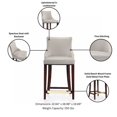 thumbnail image 4 of Shubert Counter Stool with Solid Wood Base in Light Gray - Set of 3, 4 of 7