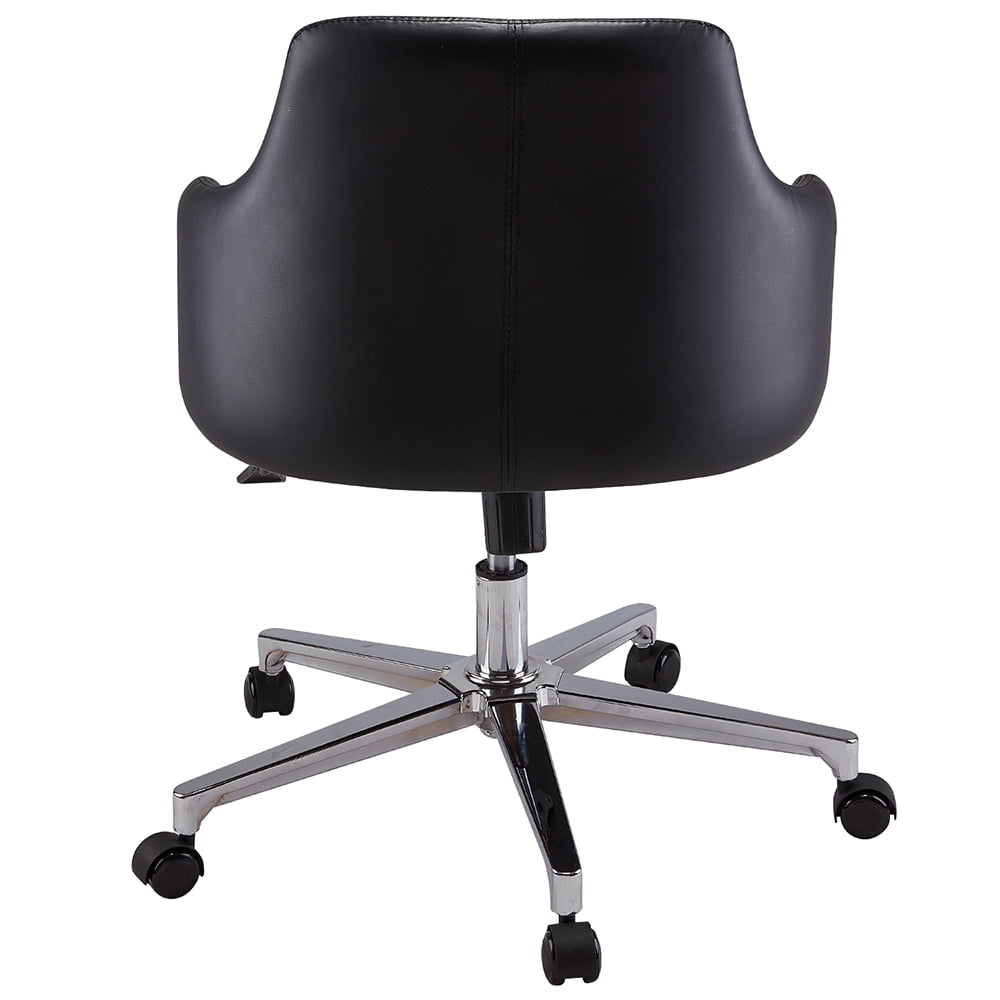 Kepooman Home Office Adjustable Swivel Leather Computer Chair with Mid Back, Black Kepooman Home Office Adjustable Swivel Leather Computer Chair with Mid Back, Black
